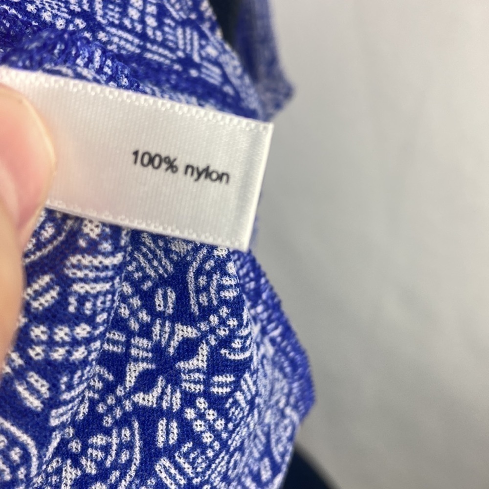 The Limited Blue Printed Sheer Blouse - Picture 8 of 8
